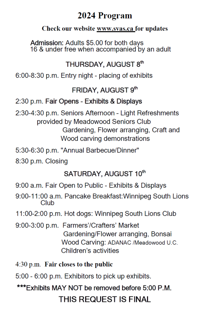 2024 Annual Fair – St. Vital Agricultural Society